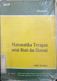 Image of Matematika terapan untuk bisnis dan ekonomi