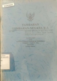 Image of Tambahan lembaran negara R.I