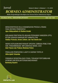 Image of Jurnal borneo administrator : Media pengembangan paradigma dan inovasi sistem administrasi negara vol. 10.no.1 2014