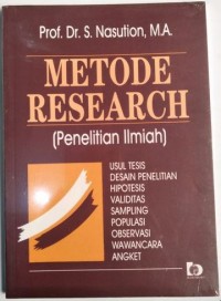 Image of Metode Research: penelitian ilmiah