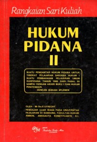 Image of Rangkaian sari kuliah : hukum pidana ll
