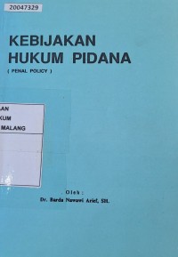 Image of Kebijakan hukum pidana (penal policy)