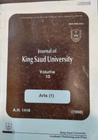 Image of Journal of king saud university vol. 10. no. 1. 1998