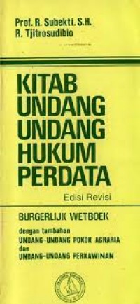 Image of Kitab undang-undang hukum perdata :  dengan tambahan undang-undang pokok agraria dan undang-undang perkawinan