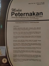 Image of Media peternakan : jurnal ilmu pengetahuan dan teknologi peternakan vol. 31. no. 2. 2008