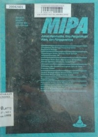 Image of MIPA : jurnal matematika, ilmu pengetahuan alam, dan pengajarannya tahun 26. no. 1. 1997