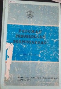 Image of Pedoman pengelolaan perpustakaan (jilid pertama)