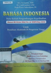 Image of Bahasa Indonesia : mata kuliah pengembangan kepribadian
