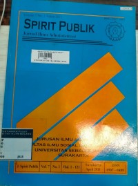 Image of Spirit publik : jurnal ilmu administrasi vol. 7. no. 1. 2011