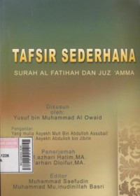 Image of Tafsir sederhana : surat al fatihah dan juz 'amma