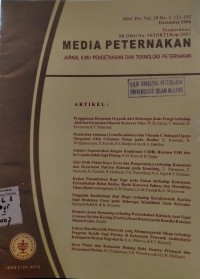 Image of Media peternakan : jurnal ilmu pengetahuan dan teknologi peternakan vol. 29. no. 3. 2006