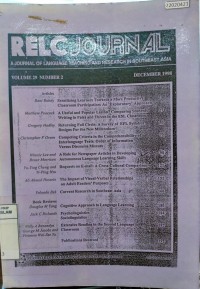 Image of Relc journal : a journal of language teaching and research in Southeast Asia vol. 29. no. 2