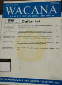 Image of Wacana: jurnal penelitian ilmu - ilmu sosial vol. 17. no. 1. 2014
