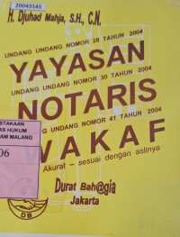 Image of Undang undang nomor 28 tahun 2004 yayasan